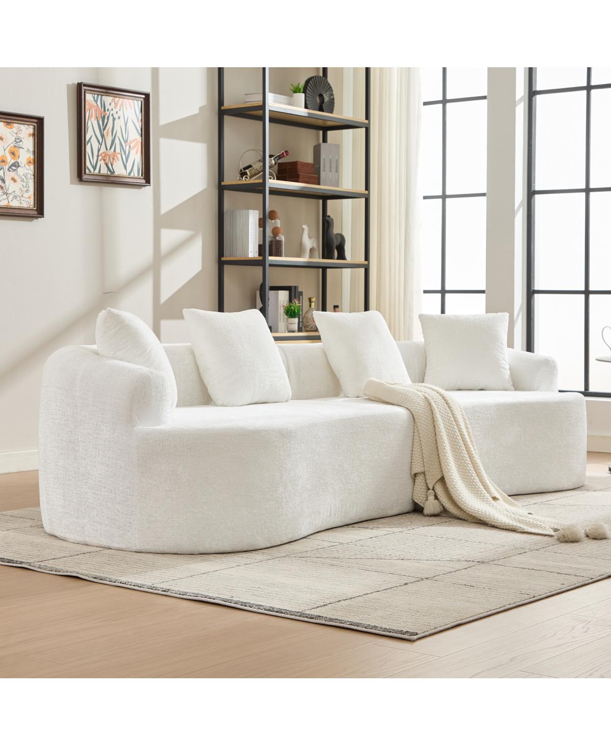 Streamdale Furniture Streamdale Curved Loveseat with 3 Pillows, Deep Seat Couch for Apartment