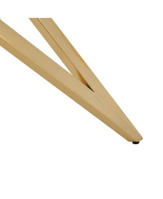 Streamdale 37" Round Dining Table with Golden Metal Legs (Walnut