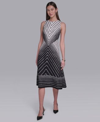 Women's Printed Sleeveless Midi Dress