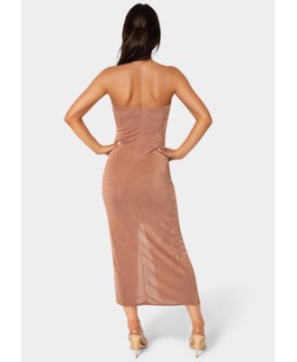 Women's Strapless Twist Waist Maxi Dress