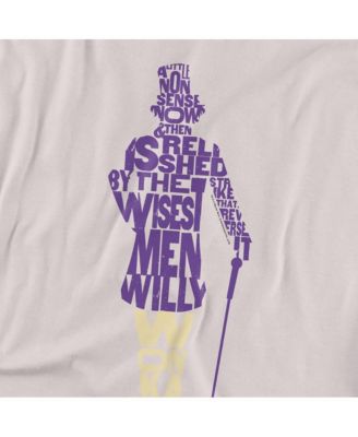 Men's Willy Wonka And The Chocolate Factory Text Silhouette T Shirt
