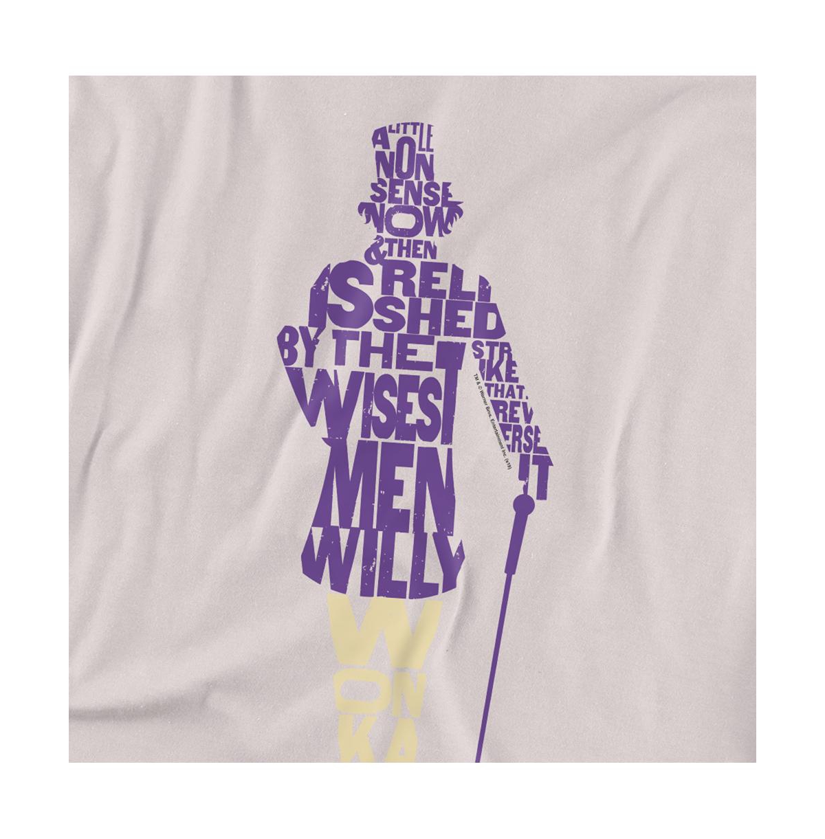 Willy Wonka & The Chocolate Factory Men's Willy Wonka And The Chocolate Factory Text Silhouette T Shirt