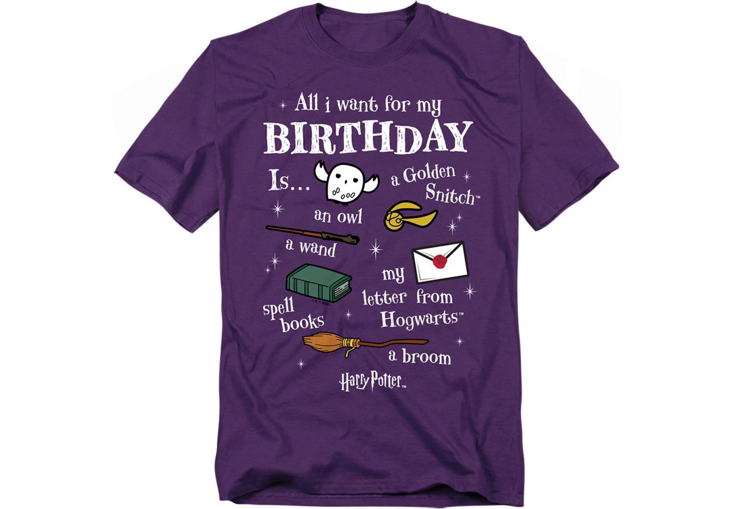 Мужская футболка Harry Potter Birthday Wishlist, цвет: Фиолетовый — фото 1
