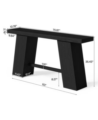 70.8-Inch Long Black Console Table for Entryway, Narrow Modern Sofa Table, Black