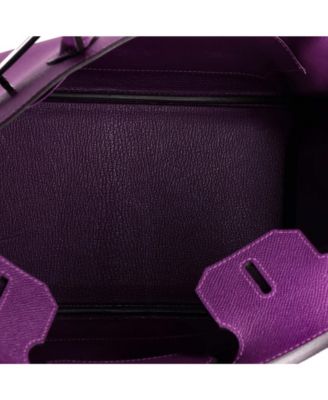 Birkin 30 Handbag Purple Epsom with Palladium Hardware
