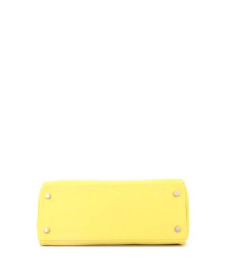 Kelly 28 Handbag Yellow Evercolor with Palladium Hardware