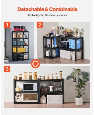 5-Tier Garage Storage Shelves, 16"D x 32"W x 63"H, 2000 lb Capacity, Adjustable Metal Utility Shelving Rack, Black