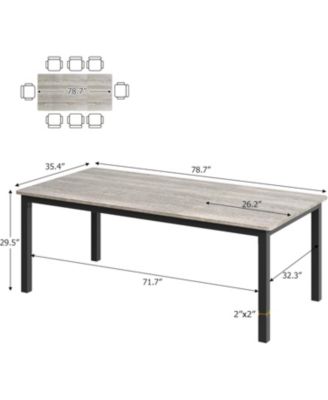 Kitchen Table Dining Table 6-PersonIndustrial Kitchen Table for Dining Room, Home Office, Living Room