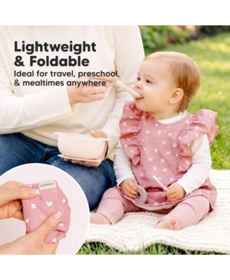 2-Pack Fae Waterproof Bibs for Baby Girl, Boy - Large Baby Bibs for Eating, Infant Feeding Essentials, Lightweight, Cute