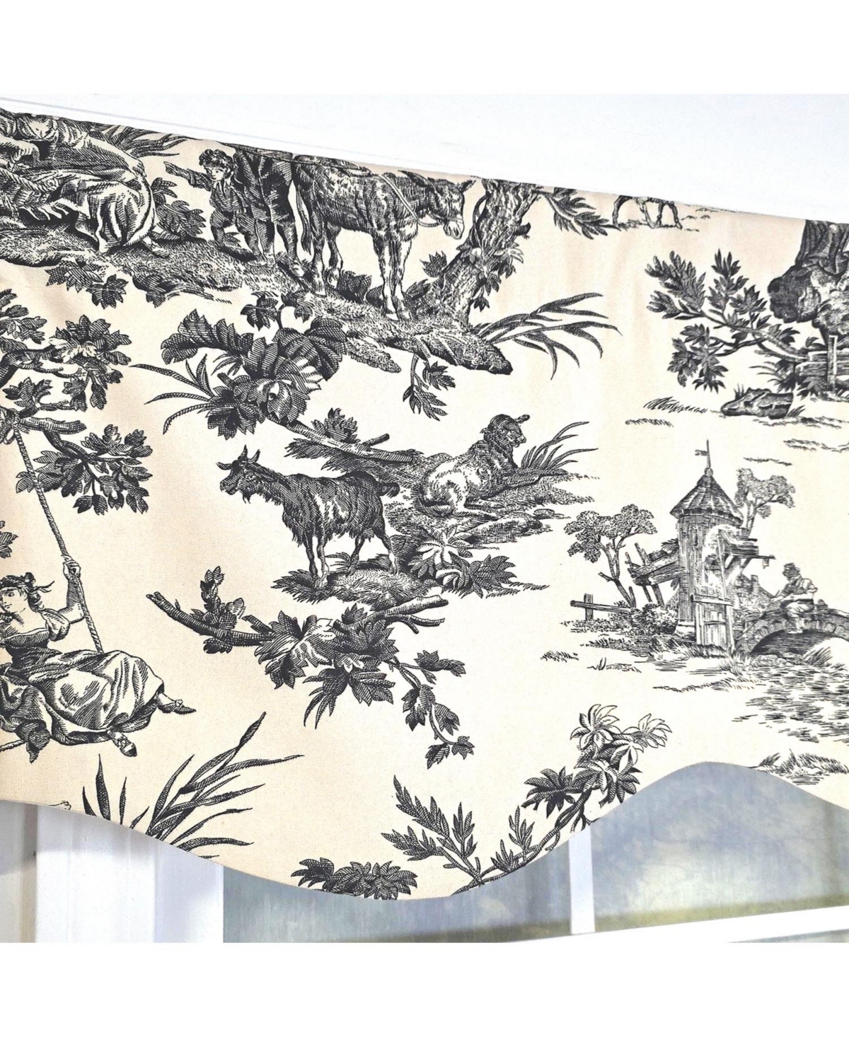 Rlf Home Evocative Provance 100% Cotton Rod Pocket Lined Window Valance 50" x 15"