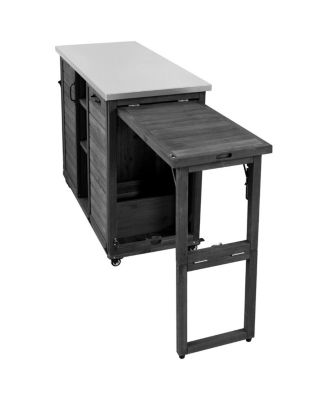 78.3" Outdoor Kitchen Island with Foldable Grill Table.