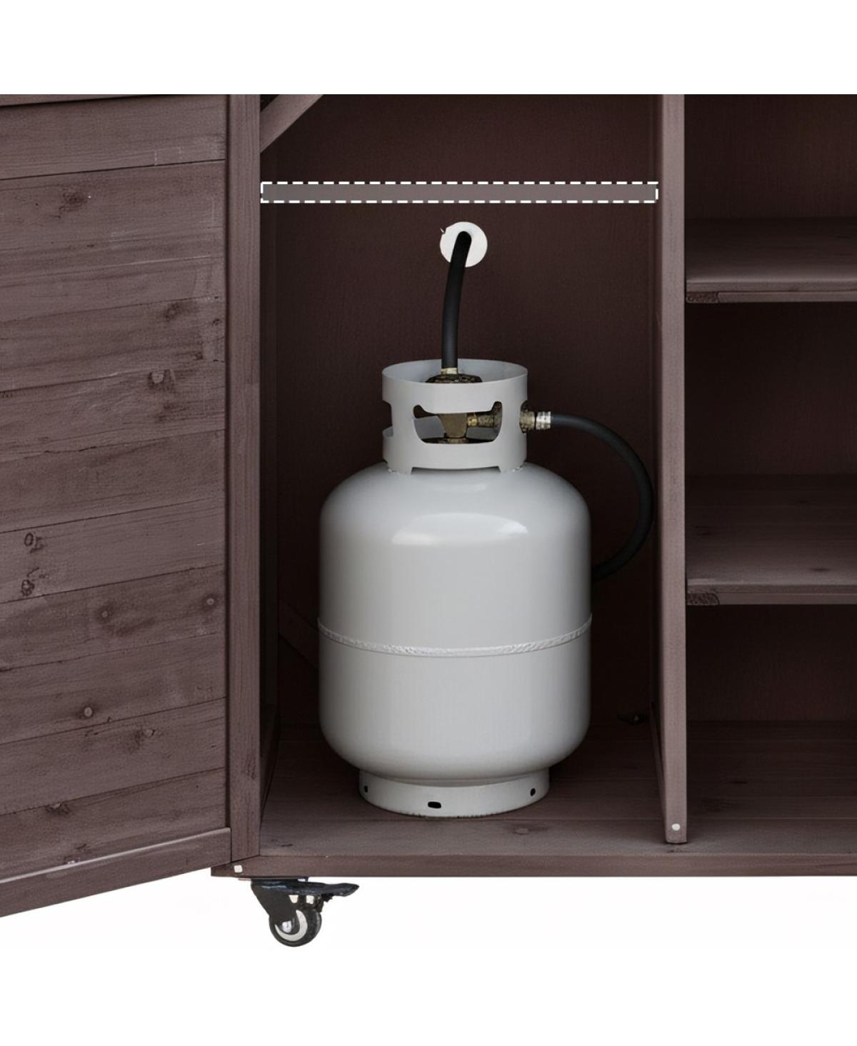 Streamdale Furniture 78.3" Outdoor Kitchen Island with Foldable Grill Table.