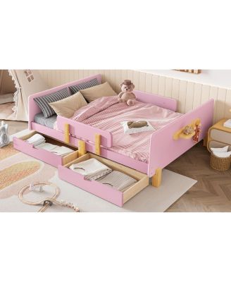 Platform Bed with Storage, Solid Wood Frame, No Box Spring Needed