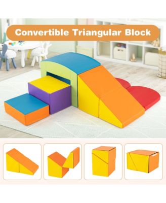 6 PCS Multi-color Climb and Crawl Activity Playset with Tunnel Slide Stairs & Ramp