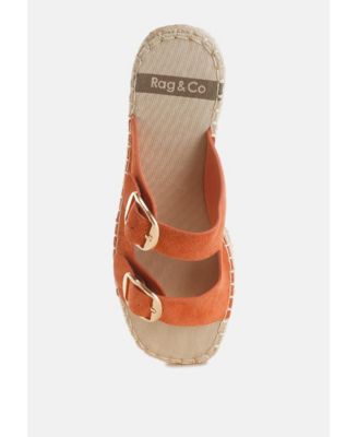 Womens Kuopa Genuine Soft Leather Espadrille Flatform