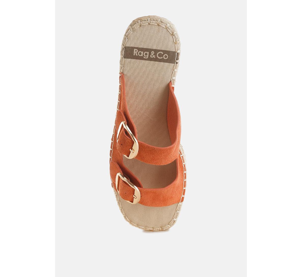 Kuopa Genuine Soft Leather Espadrille Flatform Sandals