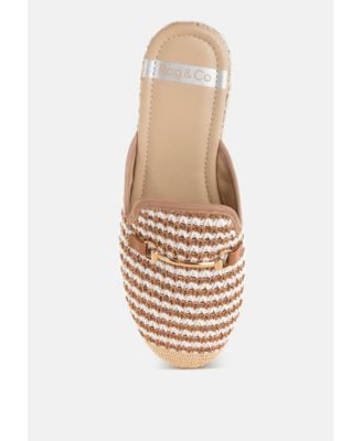 Womens Himari Raffia Slip-On Mules