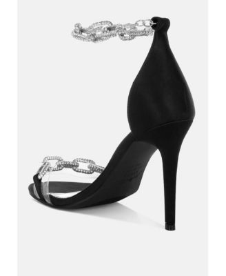 Womens Rabenda Rhinestones Chain Stiletto Heels