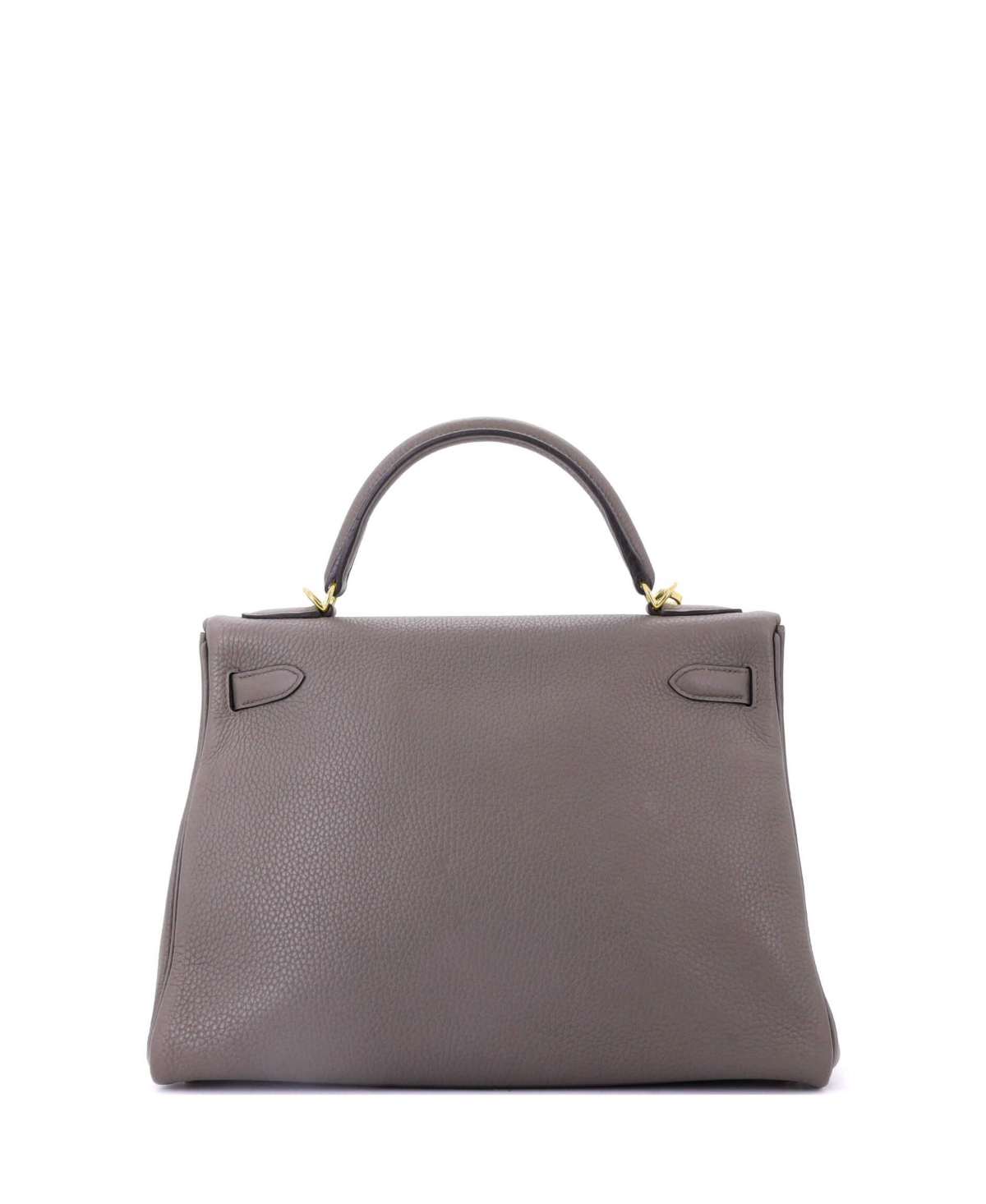 Pre-Owned HERMES Kelly 32 Handbag Grey Clemence with Gold Hardware