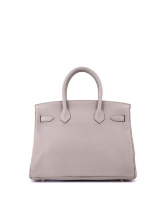 Birkin 30 Handbag Grey Novillo with Gold Hardware