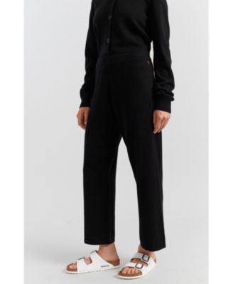 Women's Wool-Cashmere Cropped Wide-Leg Pants