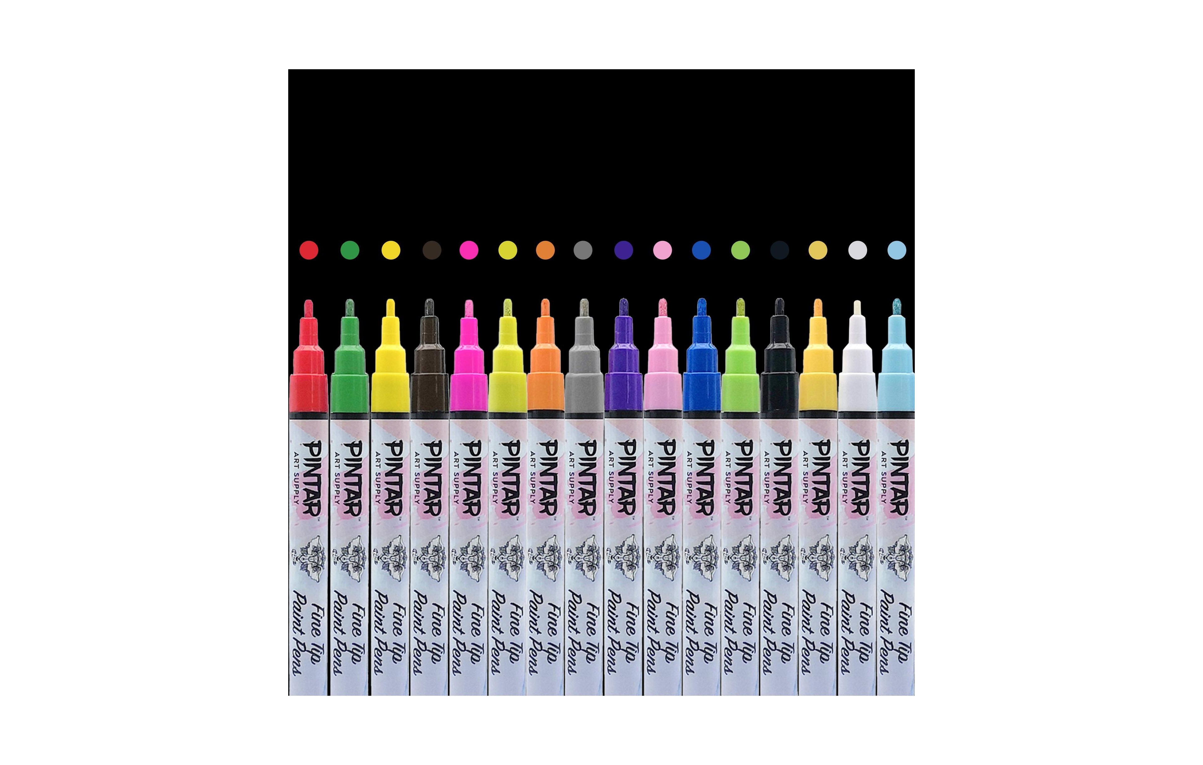 Pintar Acrylic Paint Markers Set - Fine Tip Paint Pens - Acrylic Markers Paint Pens - Acrylic Paint Pens for Rock Painting