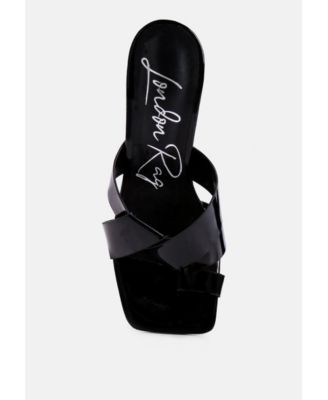 Womens Snatched Intertwined Toe Ring Heeled Sandals