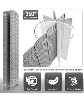 6 Panel Room Divider Panel - Extra Wide Double Hinged Panels - Folding Privacy Screens