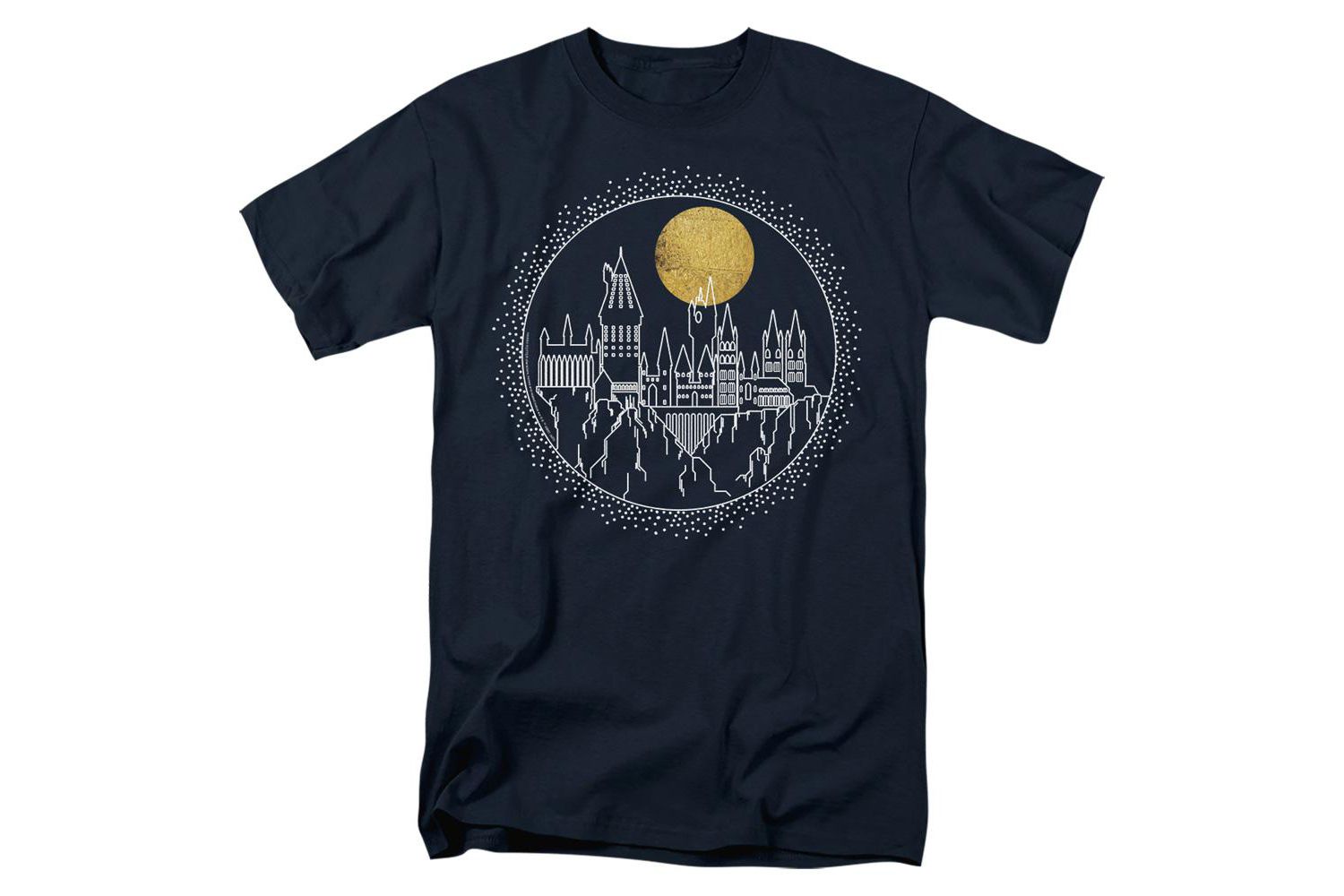 Men's Hogwarts Full Moon Line Art T Shirt