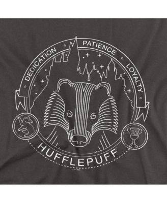 Men's Hufflepuff Line Art Badge T Shirt