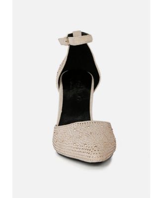 CULVER Womens Rhinestone Embellished Block Heel Sandals pumps