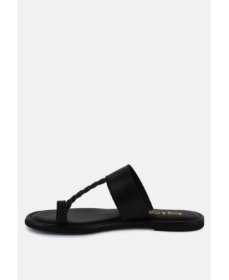 HARRIS Womens Toe Ring Braided Slip On flats