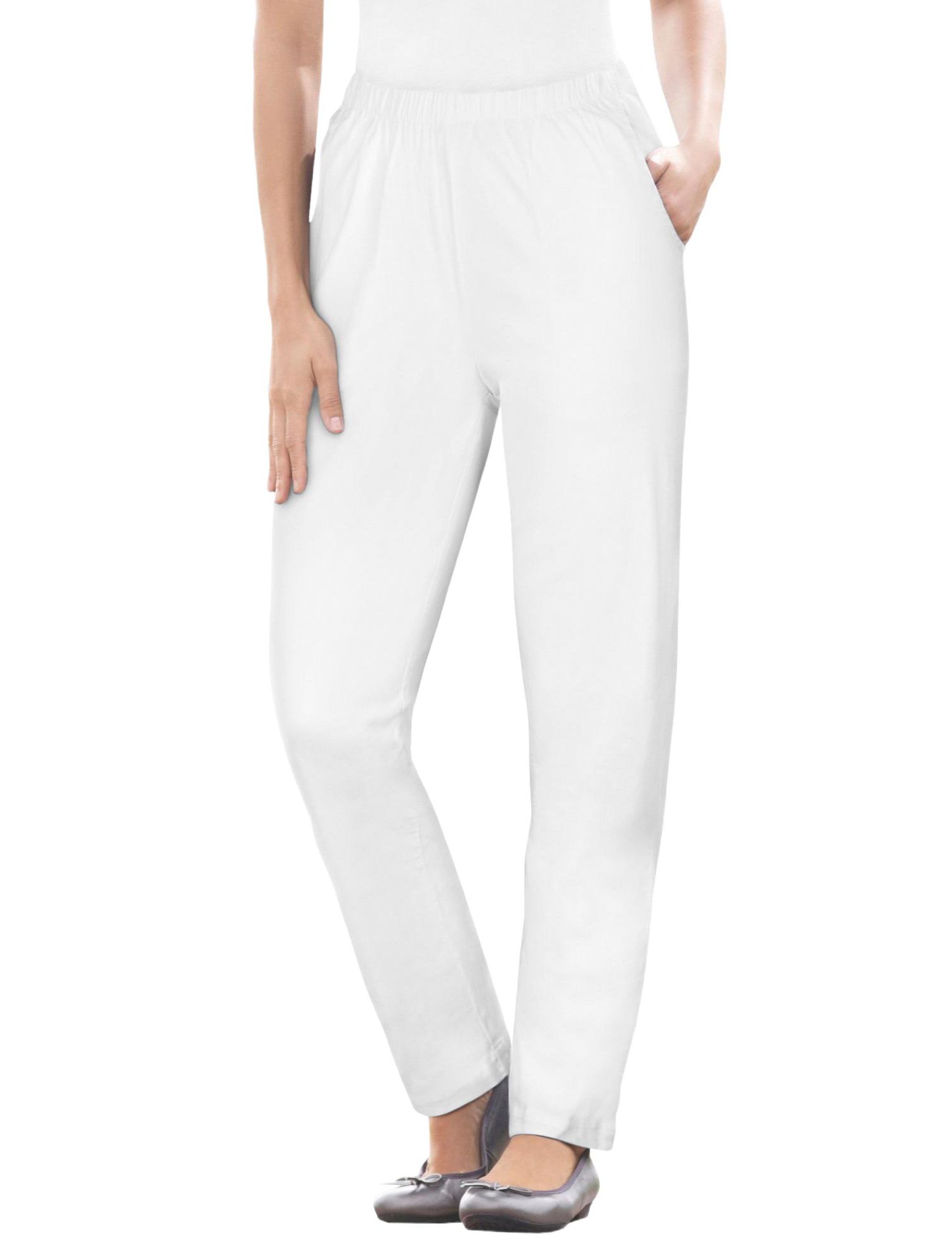 Women's Within Tall Straight Leg Fineline Pull-On Stretch Denim Jeans