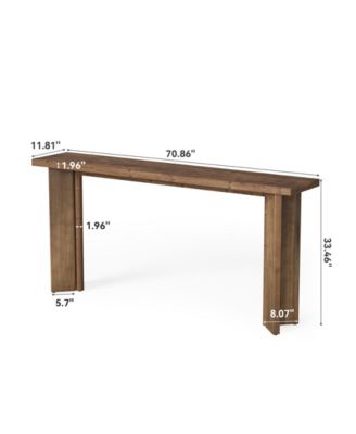 Solid Wood Console Table, 70.9-Inch Narrow Long Sofa Table, Farmhouse Entryway Table