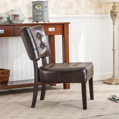 Blended Leather Accent Chair with Oversized Seat