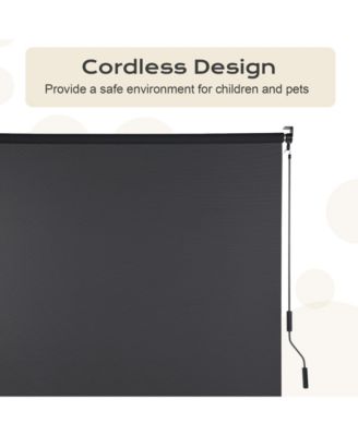 Cordless Solar Fabric Roller Shade – 5% Openness, 95% UV Protection, Sun Shade for Outdoor Gazebo or Pergola