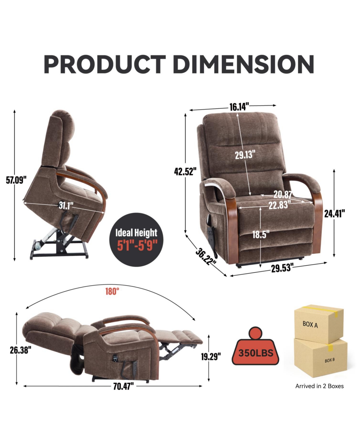 Streamdale Furniture Power Lift Recliner Chair with Heat & Massage