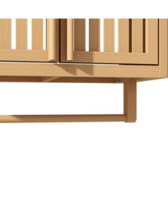 Bamboo Storage Cabinet with Door and Shelf