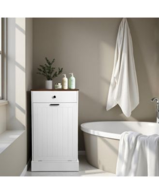 Tilt Out Trash Can Cabinet with Drawer