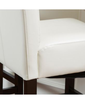 Streamdale Elegant Ivory Bonded Leather Counter Stools (Set of 2)