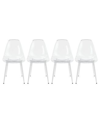 Streamdale dining chair, set of 4,metal leg, plastic seat