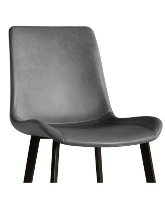 Streamdale Dining Chairs Set of 4, Modern PU Leather Metal Dining Chairs - Gray