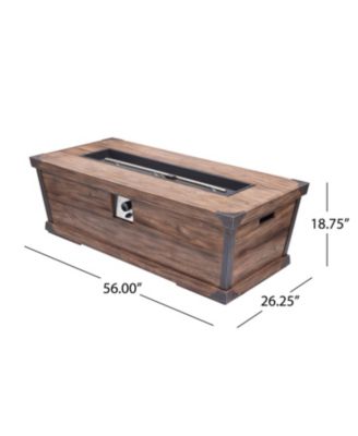 Rectangle Concrete Fire Table, Gas Burning, 56-inch