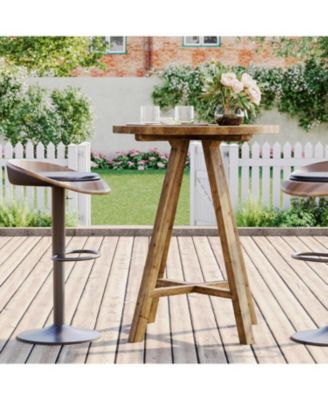 Solid Wood Bar Table, 31.5" Round Pub Bistro Table for Cafe, Dining Room, Kitchen, Living Room