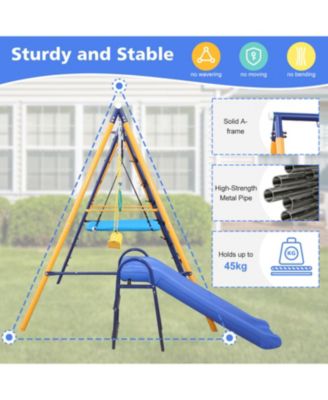 Boys Streamdale Swing Set Slide, Swings, Net, Ladder