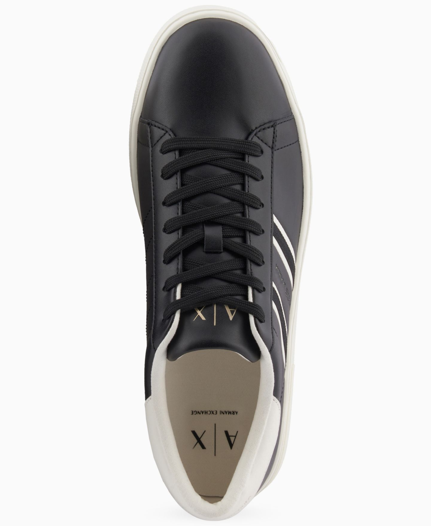 Мужские кроссовки A|X Armani Exchange London Lace-Up, цвет: Чёрный / Молочный белый — фото 4