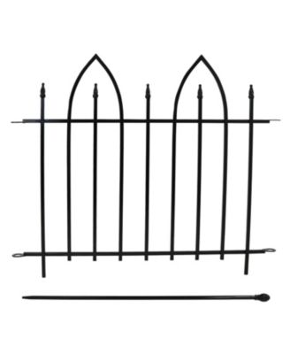 2pk Outdoor Lawn and Garden Metal Gothic Arch Style Decorative Border Fence Panel Set