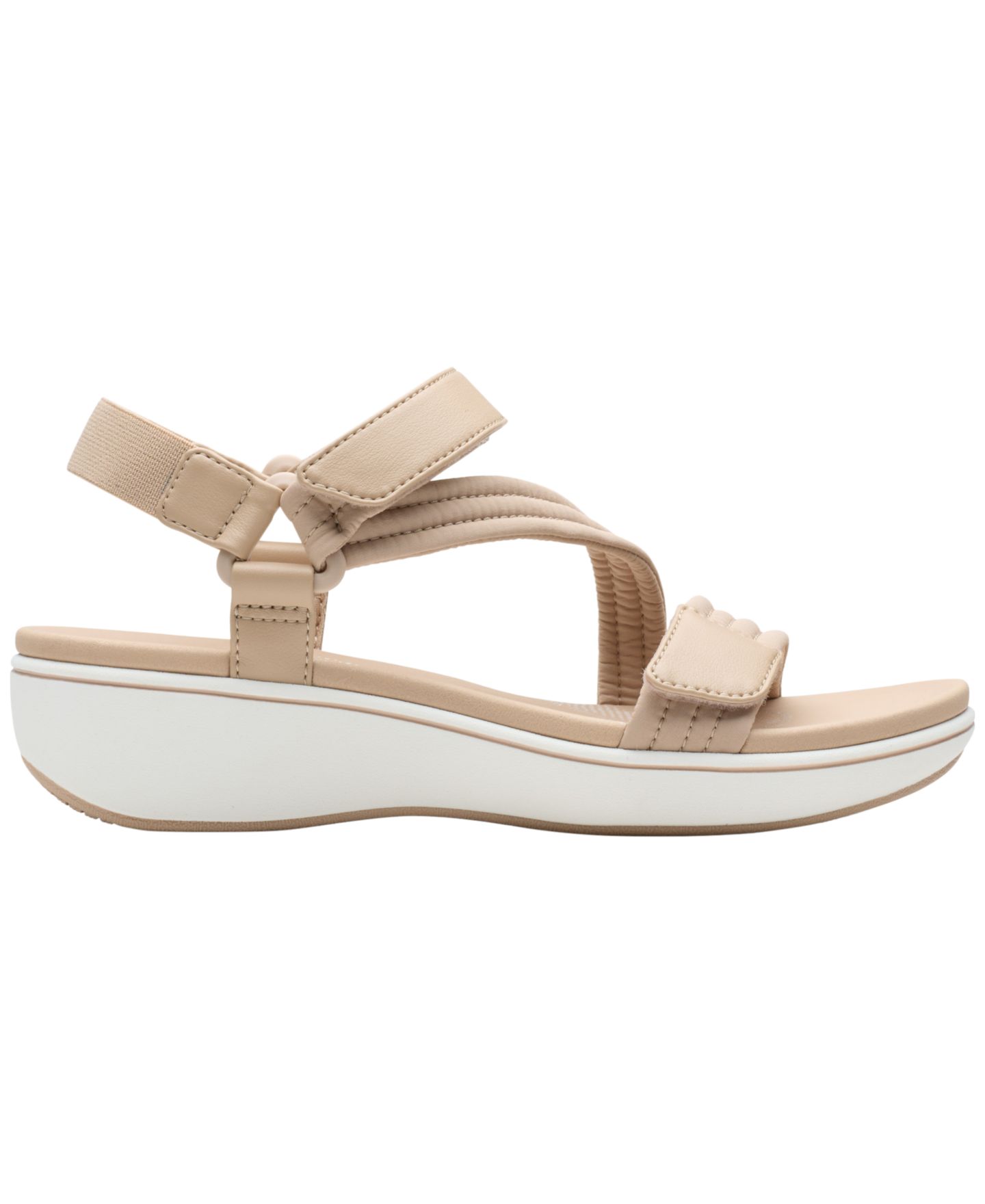 Женские сандалии Clarks Cloudsteppers BreezeRae Sun Wedge, цвет: Песочный — фото 2