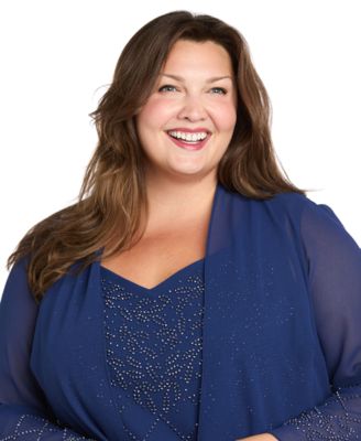 Plus Size Open Front Jacket, Camisole & Pants, 3-Piece Set