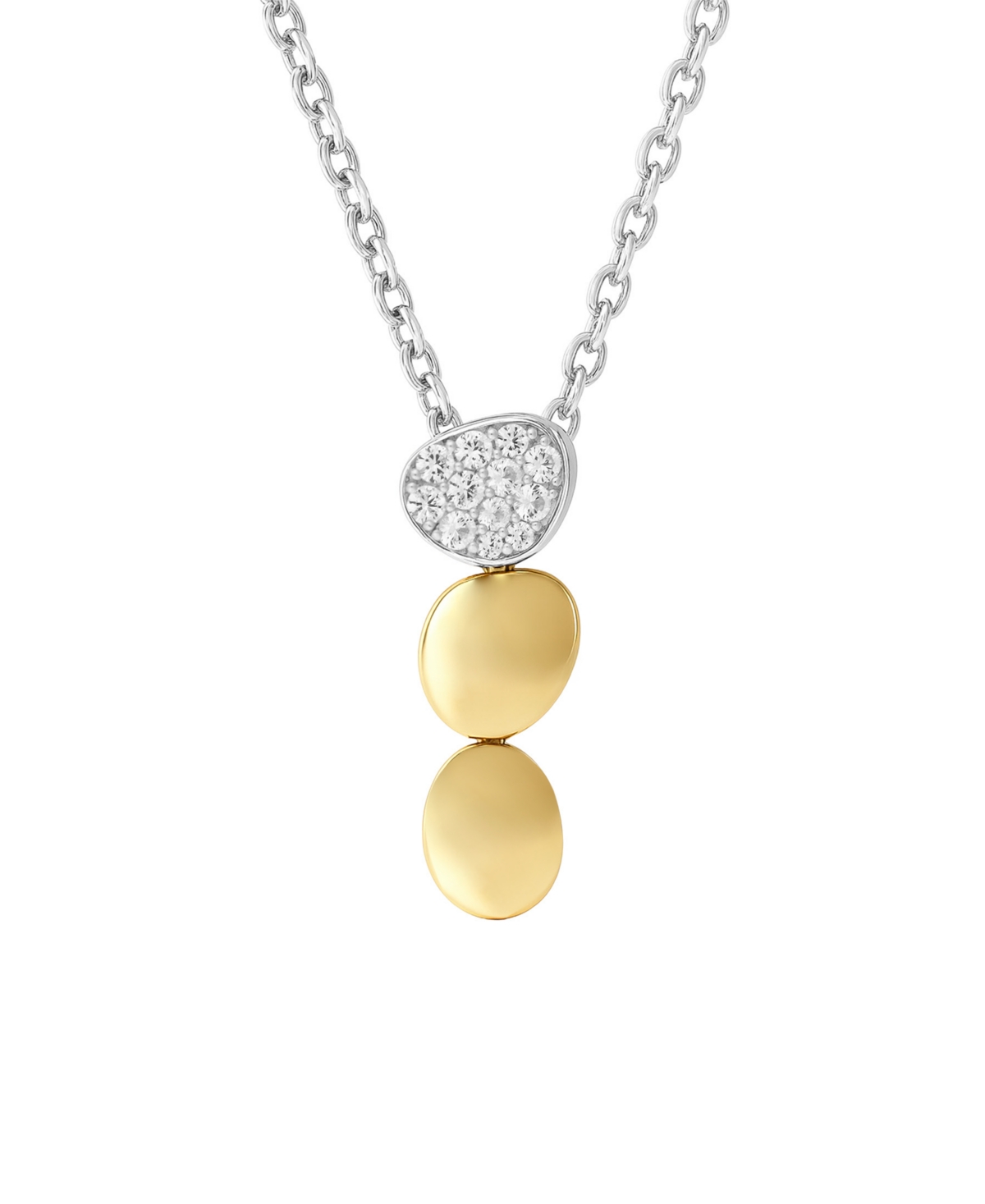 Macy's Diamond (1/4 ct. t.w.) Pendant Necklace in Sterling Silver and 14k Gold Over Sterling Silver - Two Tone